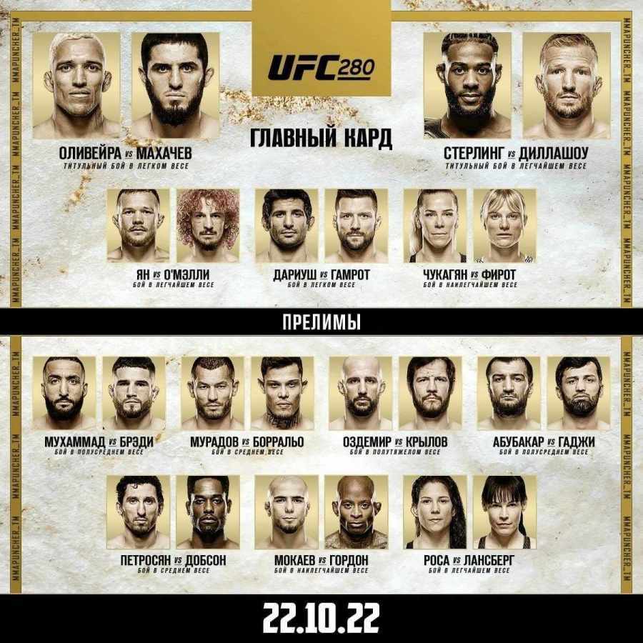 UFC 280 кард