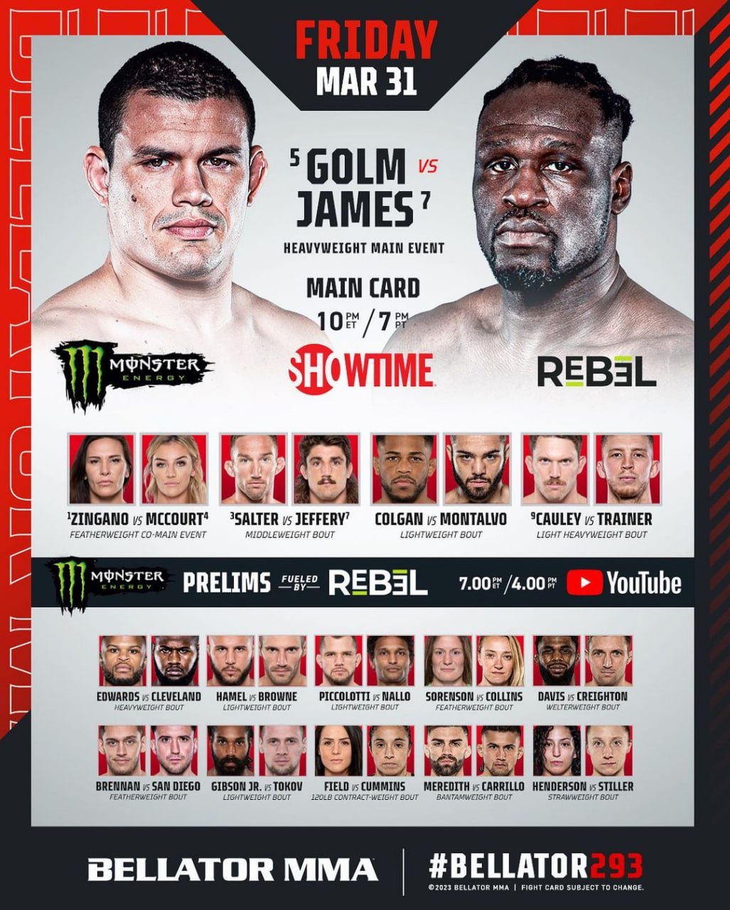 Bellator 293 кард