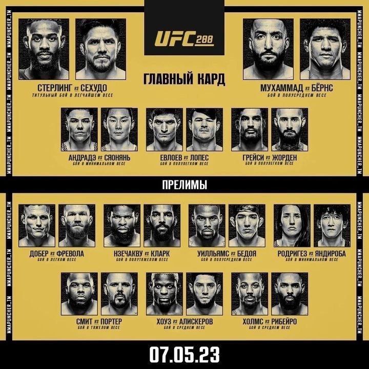 UFC 288 кард